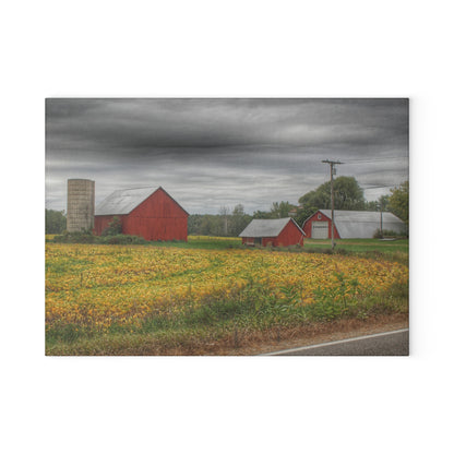 U R There Photography Kingston Road Trio II Rustic Farmhouse Tempered-Glass Cutting Board