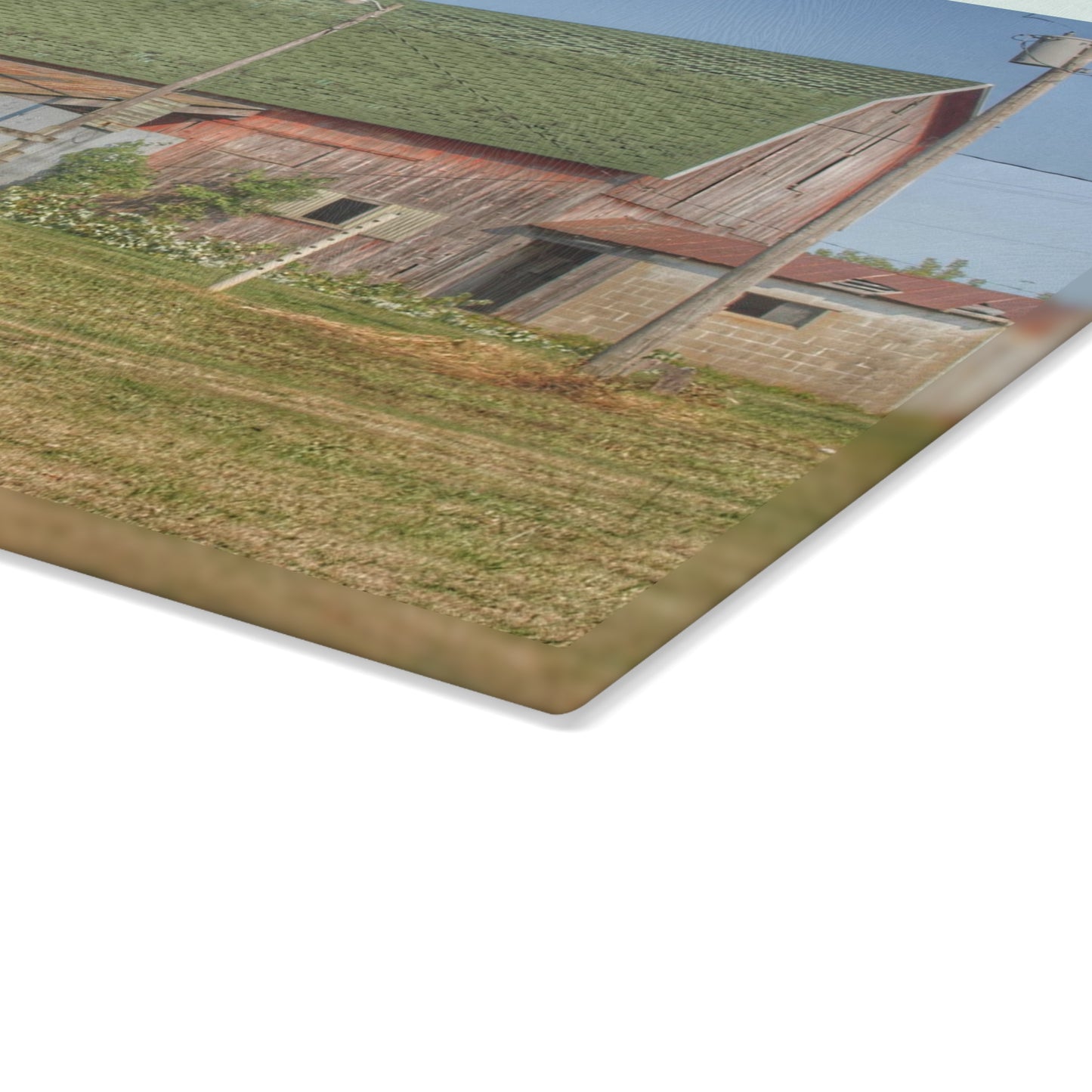 U R There Photography Farrand Road Red with Corral Rustic Farmhouse Tempered-Glass Cutting Board