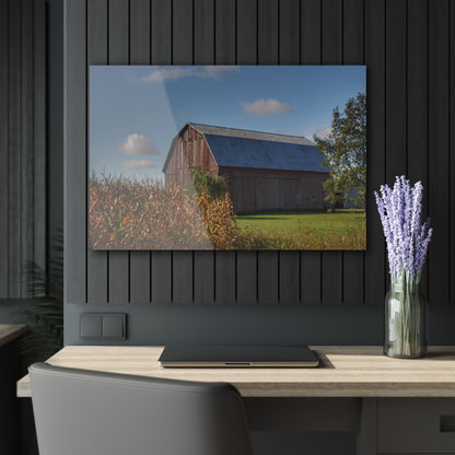 U R There Photography Croswell Fargo Road Red Rustic Farmhouse Acrylic Wall Print