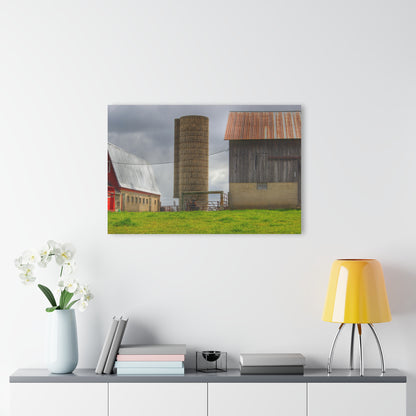 U R There Photography Clothier Road Grey and Silo Rustic Farmhouse Acrylic Wall Print