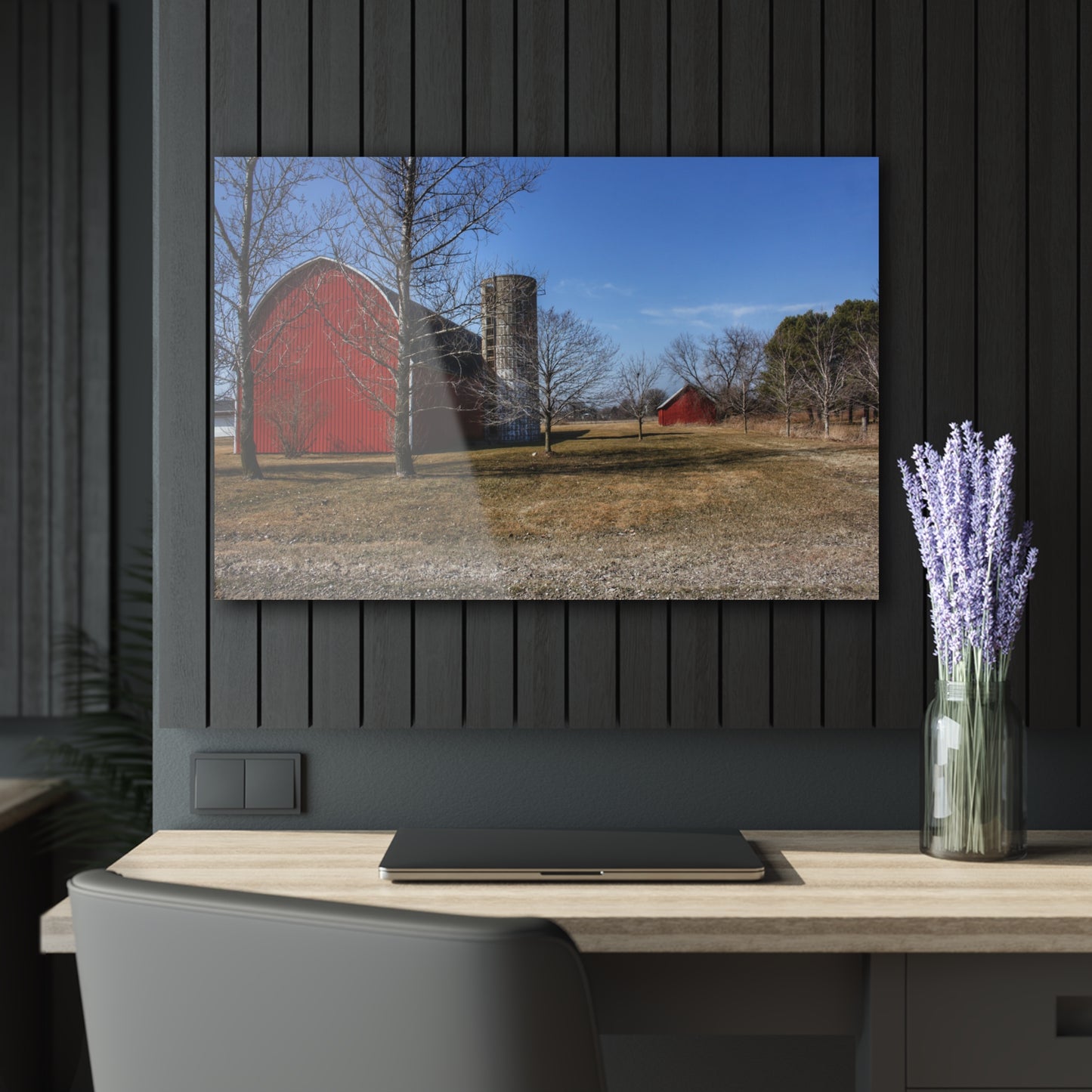 U R There Photography Romeo Plank Road Reds I Rustic Farmhouse Acrylic Wall Print