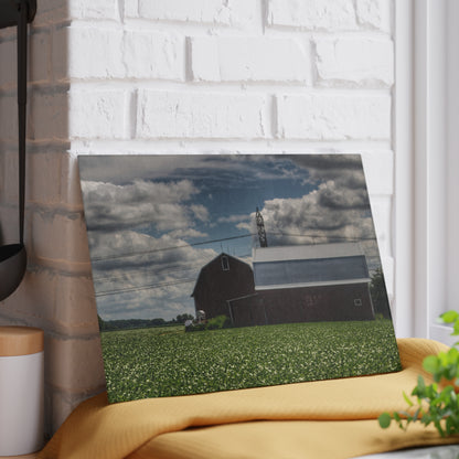 U R There Photography South Reese Road Reds Rustic Farmhouse Tempered-Glass Cutting Board