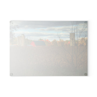 U R There Photography Beyond the Harvest Corn II Rustic Farmhouse Tempered-Glass Cutting Board