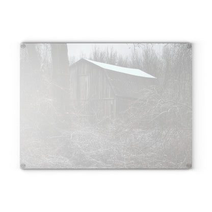 U R There Photography Saginaw Road Grey Rustic Farmhouse Tempered-Glass Cutting Board
