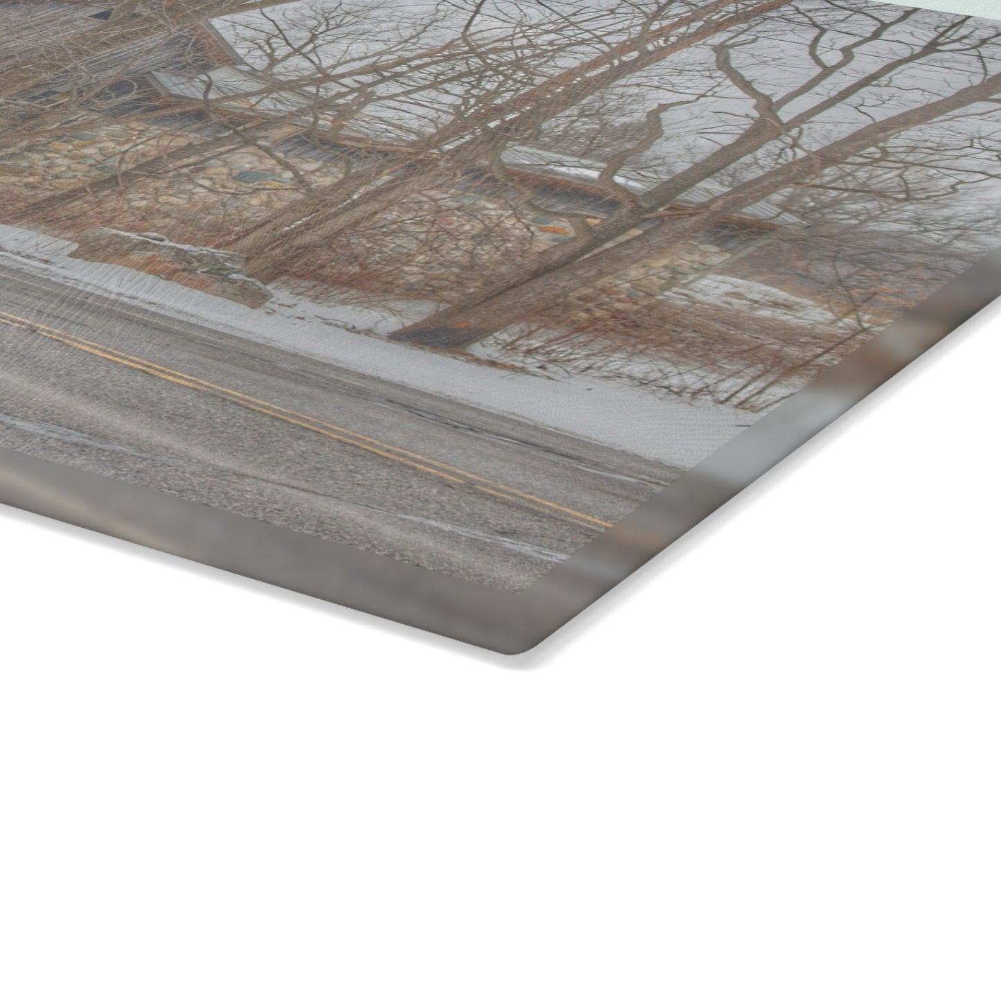 U R There Photography Leonard Stone Grey Rustic Farmhouse Tempered-Glass Cutting Board