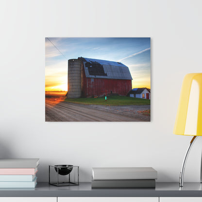 U R There Photography Haines Road Red at Sunrise Rustic Farmhouse Acrylic Wall Print