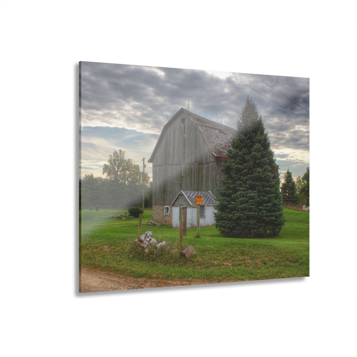 U R There Photography Rich Road Falling Grey II Rustic Farmhouse Acrylic Wall Print