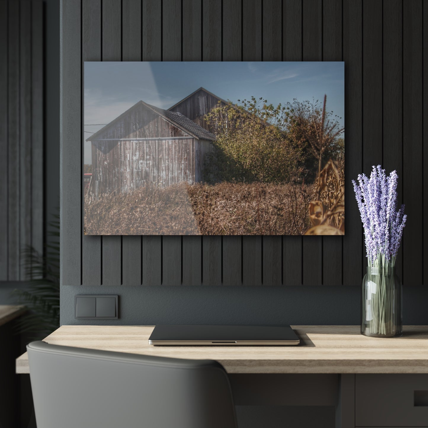 U R There Photography Fulmer Road Greys Rustic Farmhouse Acrylic Wall Print