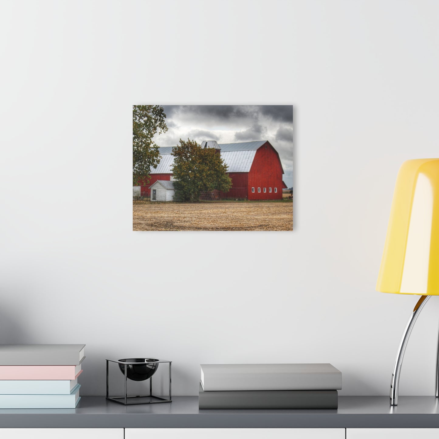 U R There Photography Wadsworth Road Red Rustic Farmhouse Acrylic Wall Print