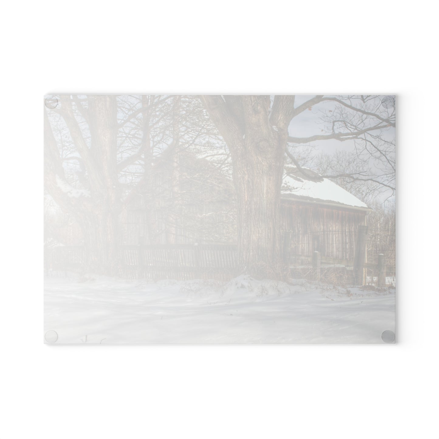U R There Photography English Road Grey Rustic Farmhouse Tempered-Glass Cutting Board