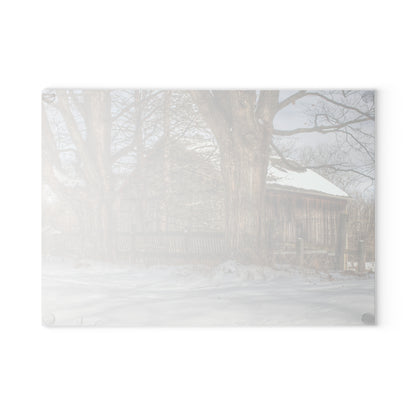U R There Photography English Road Grey Rustic Farmhouse Tempered-Glass Cutting Board