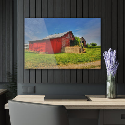 U R There Photography Marlette Road Saltbox Red Rustic Farmhouse Acrylic Wall Print