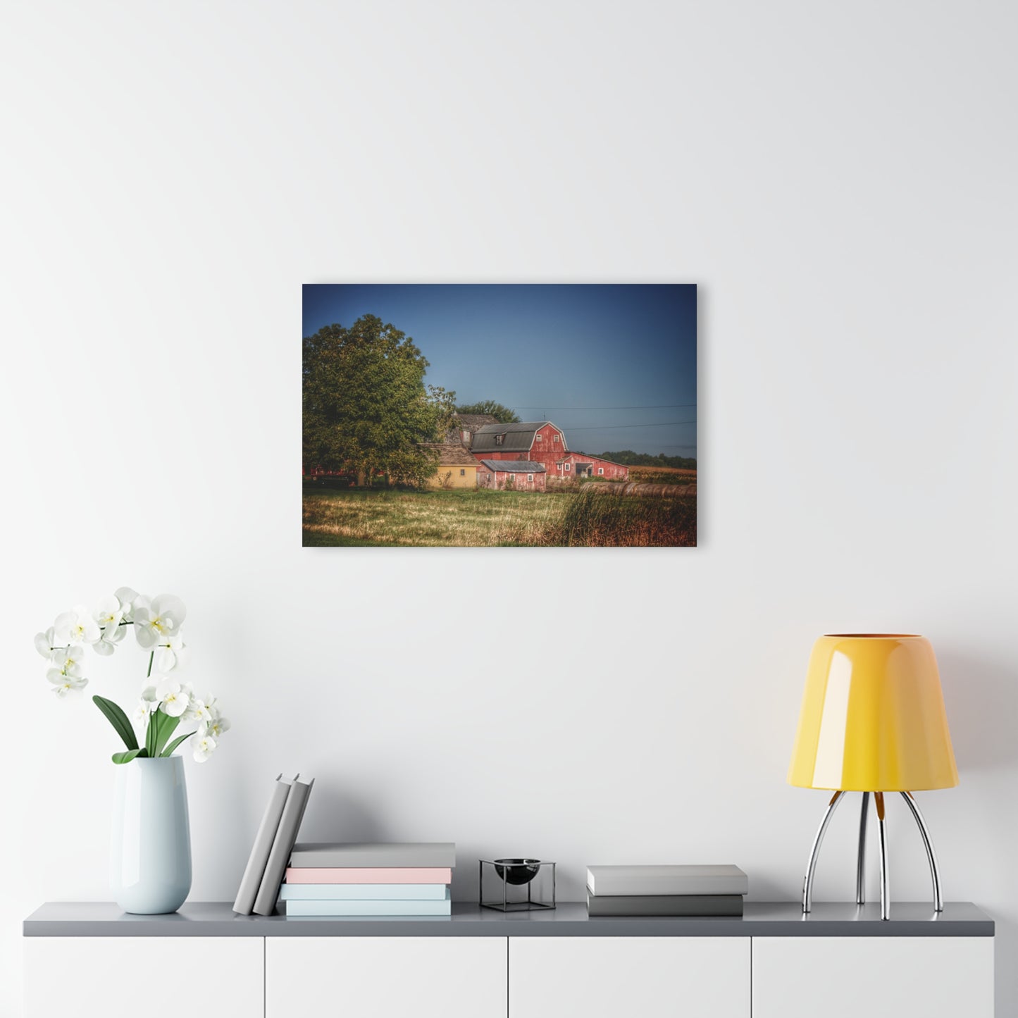 U R There Photography Rochester Road Red I Rustic Farmhouse Acrylic Wall Print