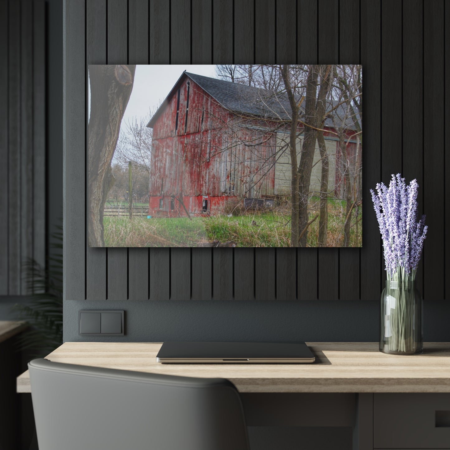 U R There Photography Lake George Red I Rustic Farmhouse Acrylic Wall Print