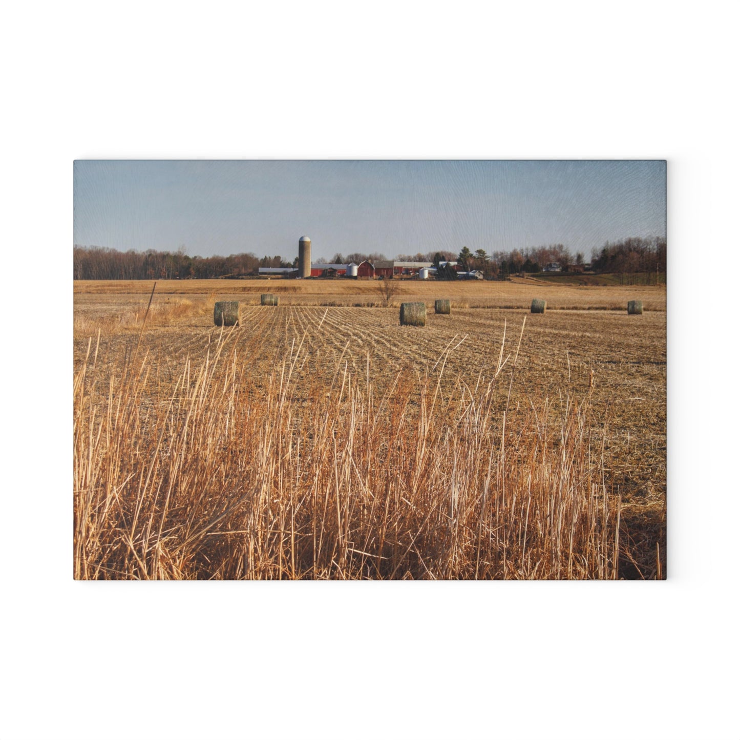 U R There Photography Across the Field on Johnsonmill Road Rustic Farmhouse Tempered-Glass Cutting Board