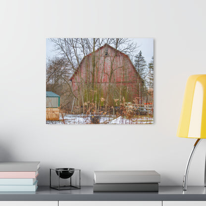 U R There Photography LeValley Road Red Rustic Farmhouse Acrylic Wall Print