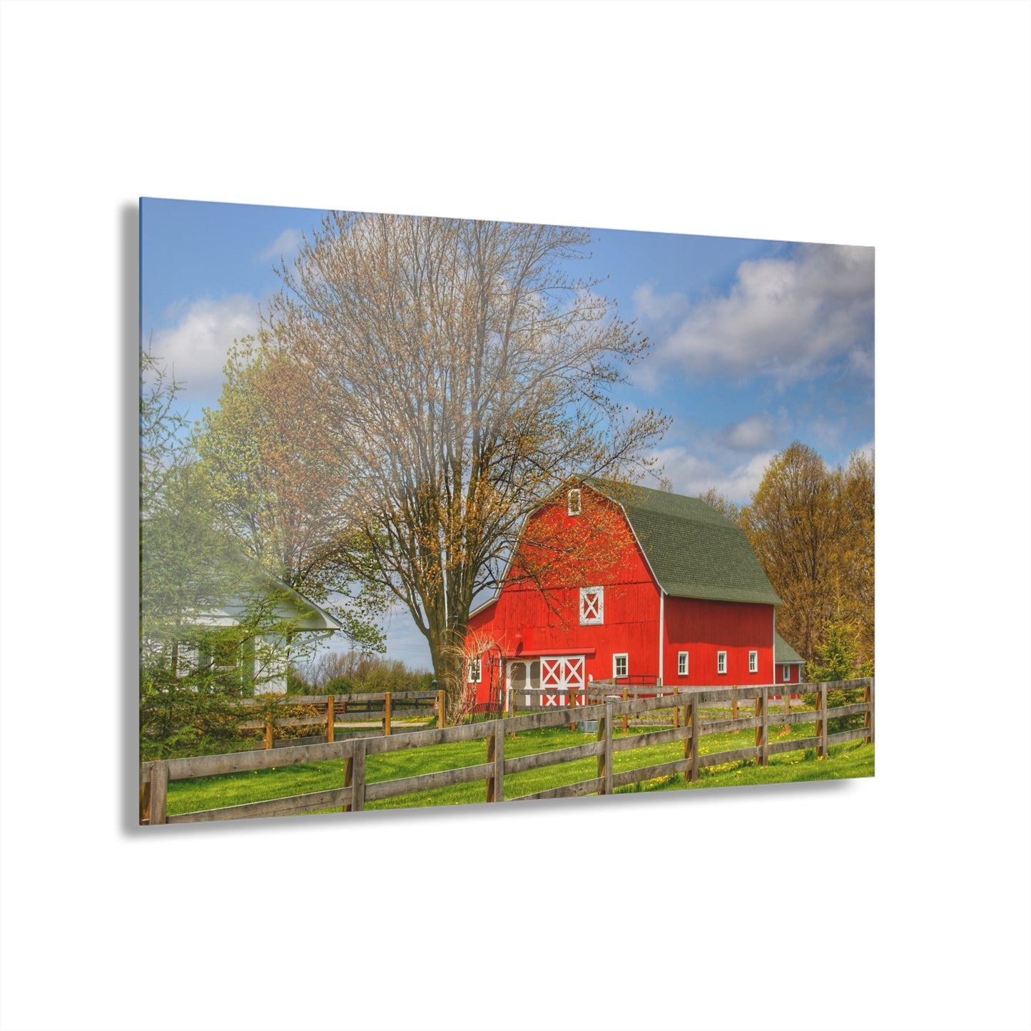 U R There Photography Sohn Road Red Rustic Farmhouse Acrylic Wall Print