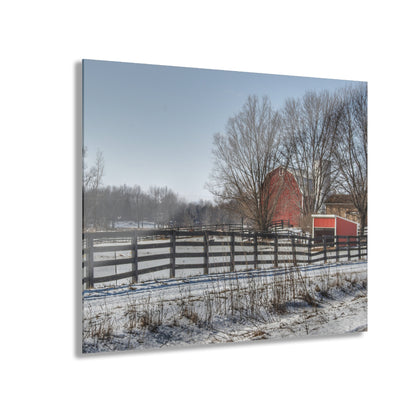 U R There Photography West Lake Road Red Rustic Farmhouse Acrylic Wall Print