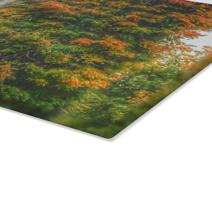 U R There Photography Ludwig Road Oxford Grey and Silo Rustic Farmhouse Tempered-Glass Cutting Board