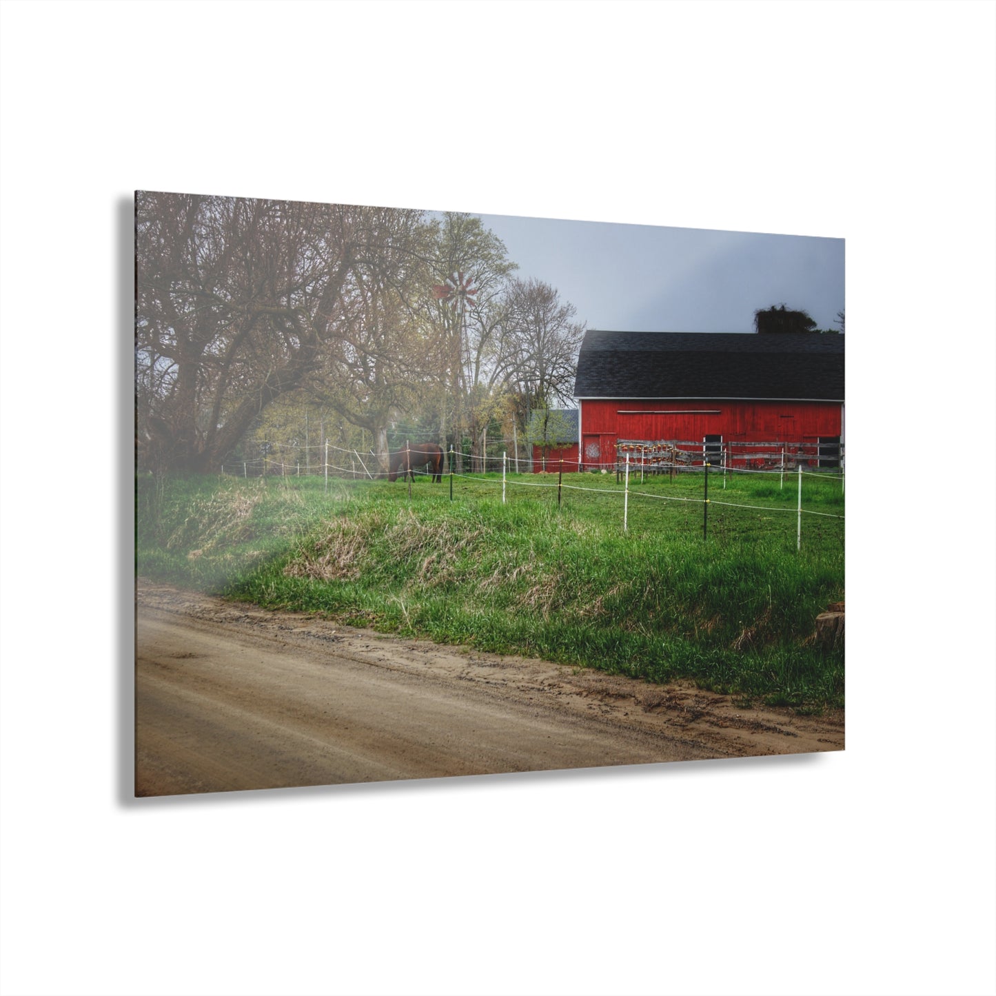 U R There Photography West Lake Road Farm and Filly I Rustic Farmhouse Acrylic Wall Print