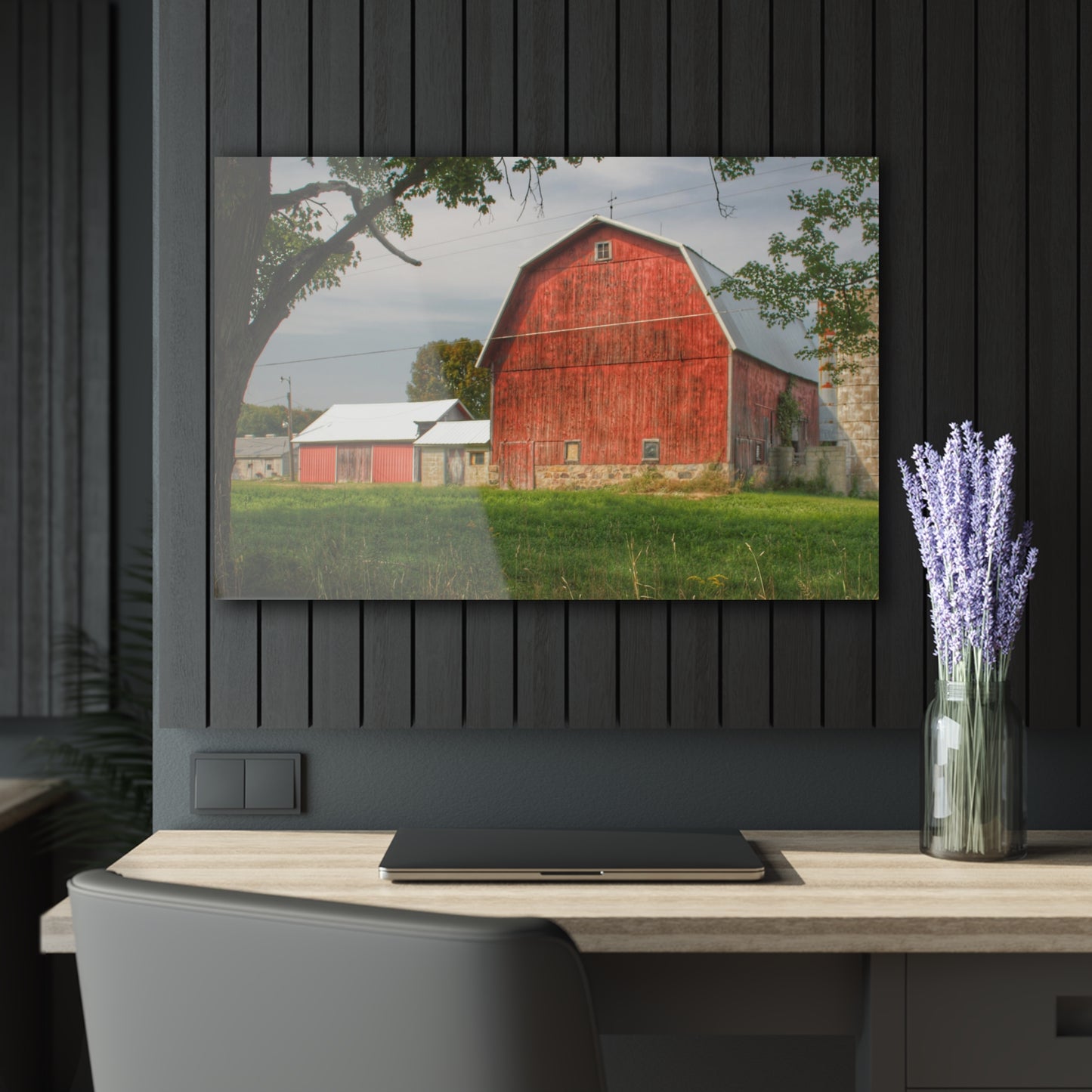 Barn Boutique Modern Farmhouse Acrylic Wall Print| Crawford Road Red II