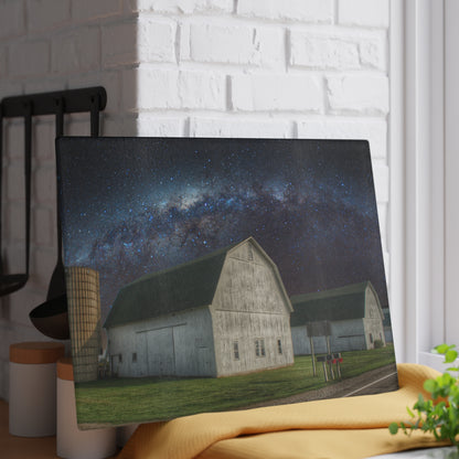 U R There Photography Under the Milky Way Rustic Farmhouse Tempered-Glass Cutting Board