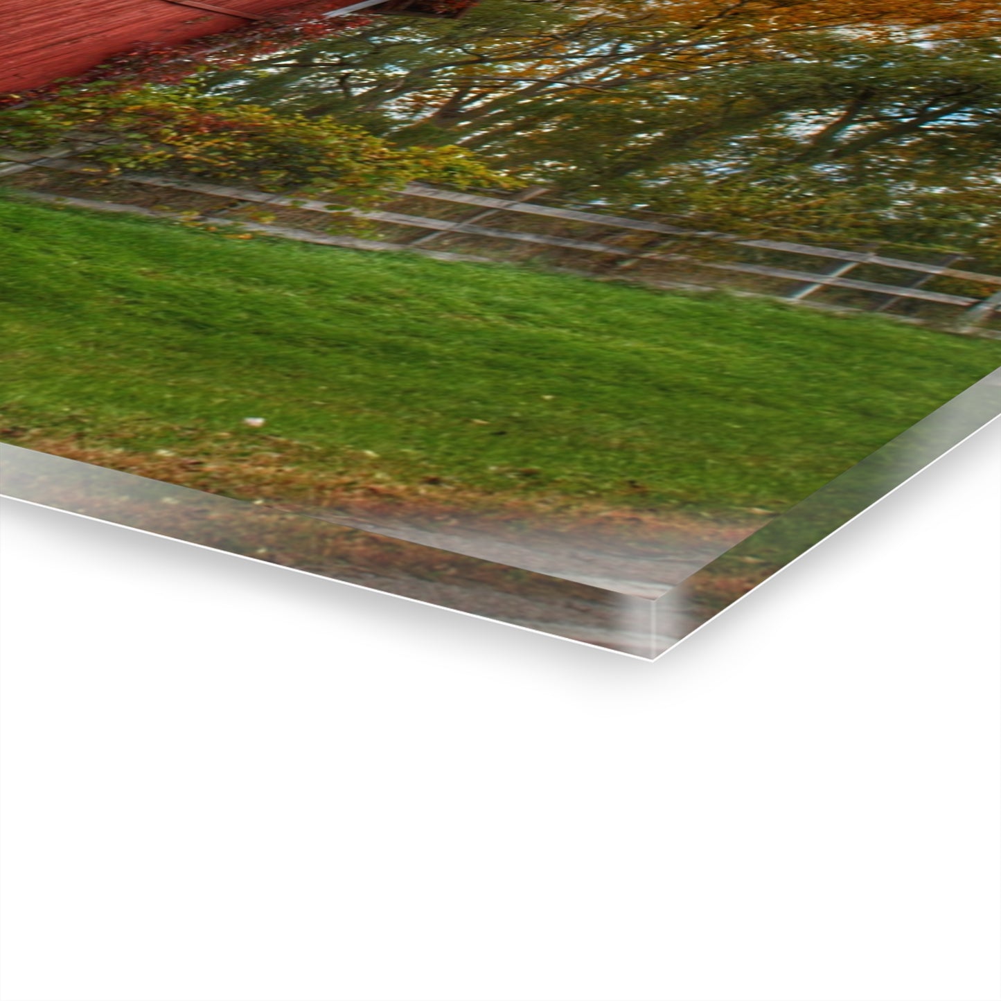 U R There Photography Hegal Road Old Red II Rustic Farmhouse Acrylic Wall Print