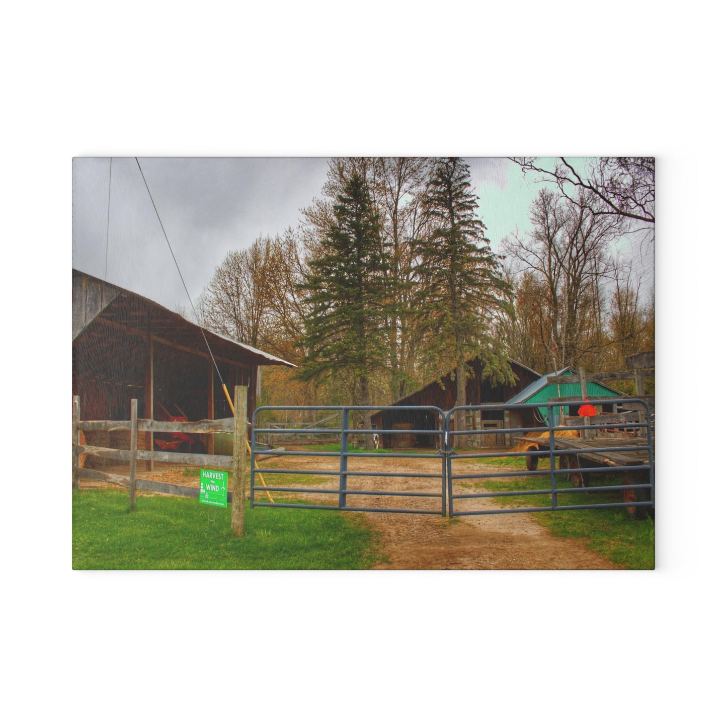 U R There Photography Castle Roadside Greys Rustic Farmhouse Tempered-Glass Cutting Board