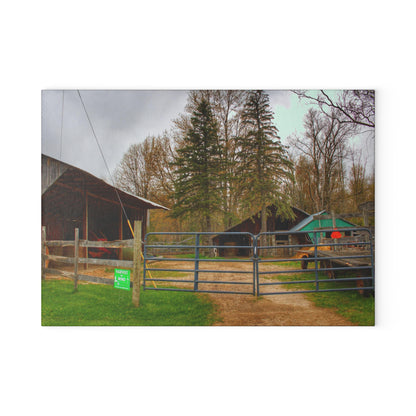 U R There Photography Castle Roadside Greys Rustic Farmhouse Tempered-Glass Cutting Board