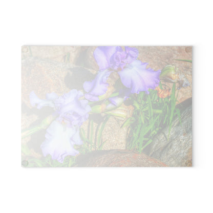 U R There Photography Saint Hugos Iris Rustic Farmhouse Tempered-Glass Cutting Board