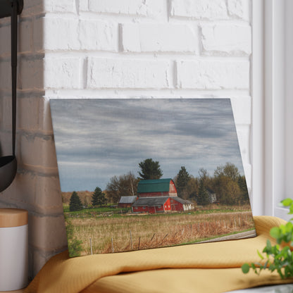 U R There Photography M-24 TnT Red II Rustic Farmhouse Tempered-Glass Cutting Board