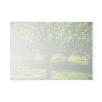 U R There Photography Spring Trees in Chartreuse Rustic Farmhouse Tempered-Glass Cutting Board