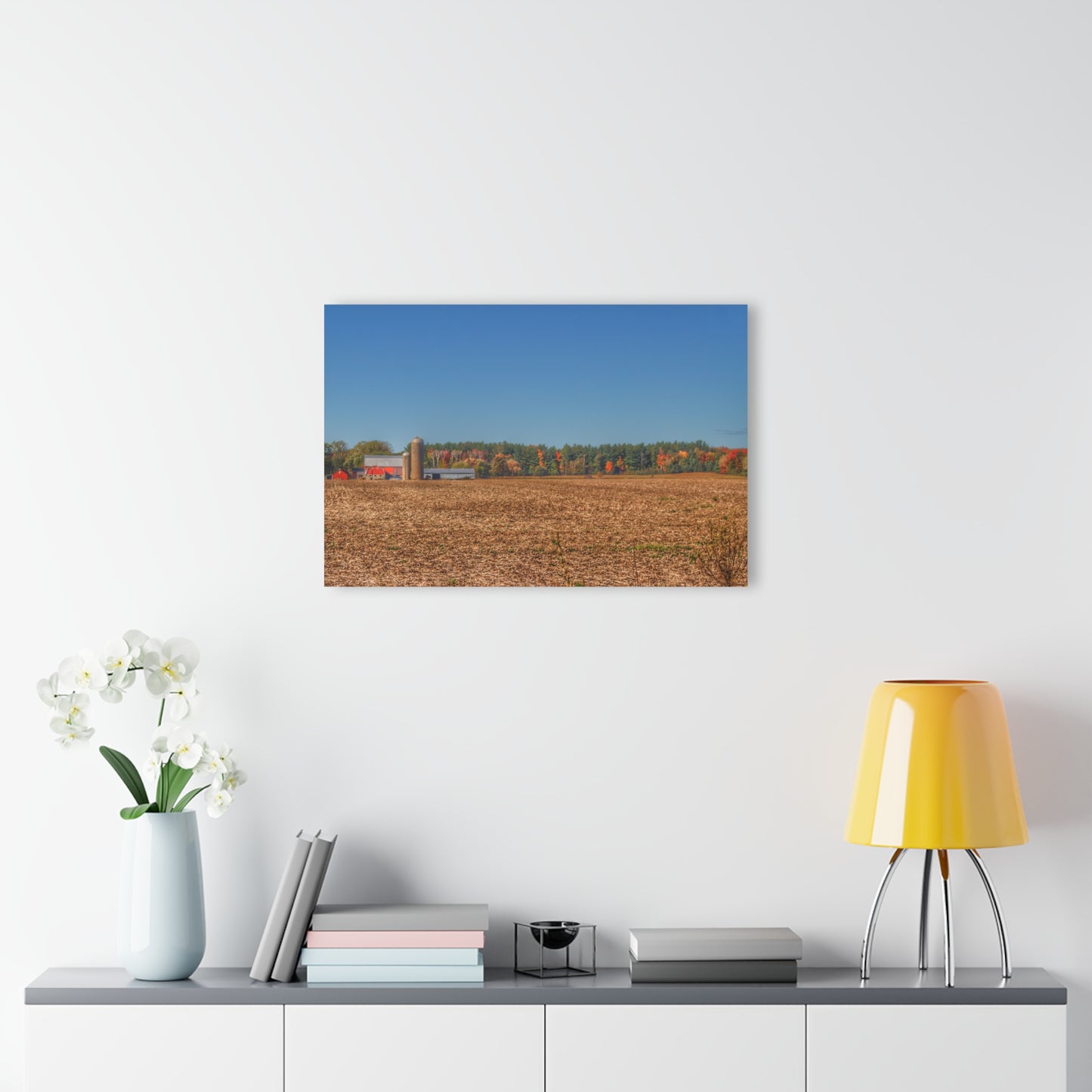 U R There Photography Rowe Road Farm Across the Field Rustic Farmhouse Acrylic Wall Print