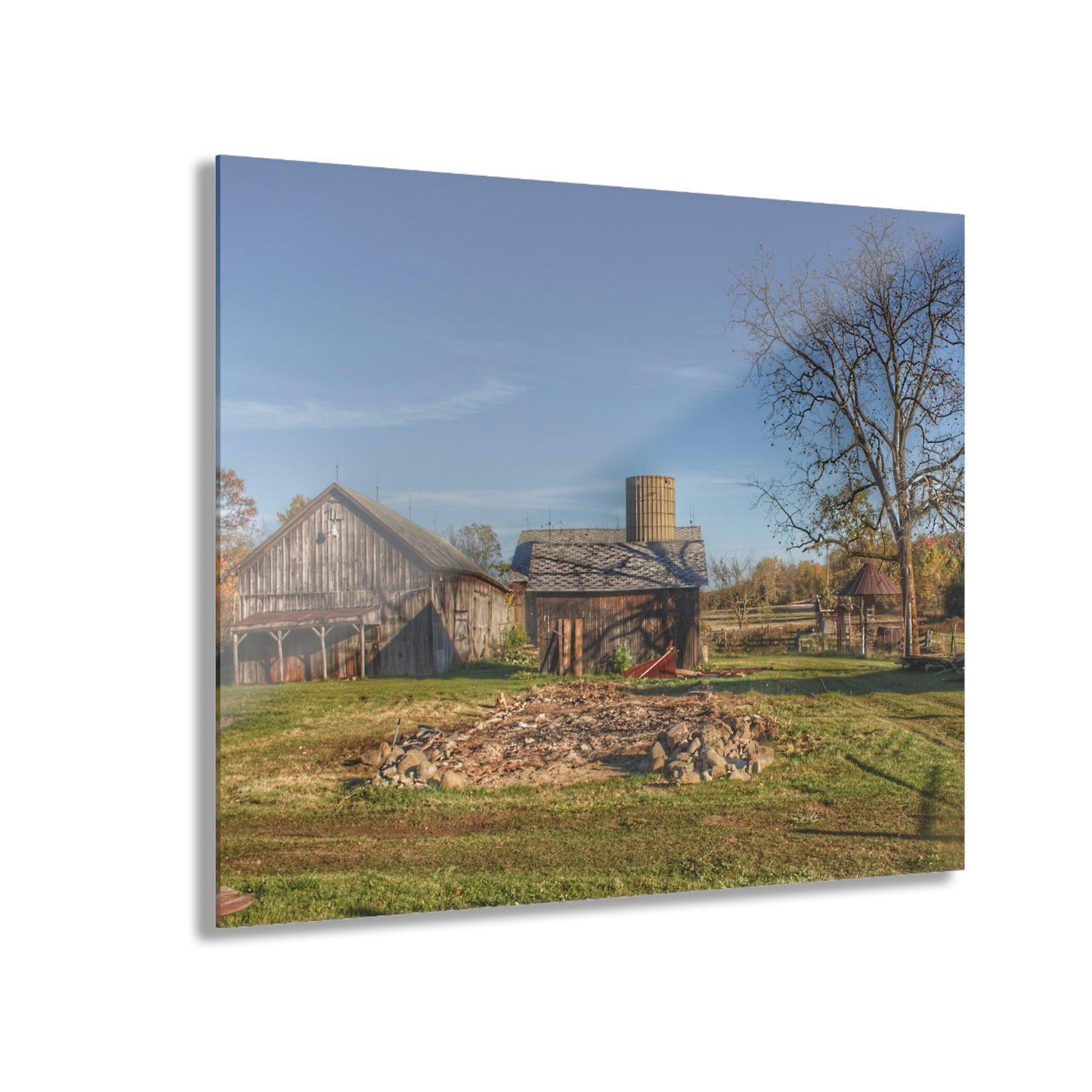 U R There Photography Bowers Road Greys I Rustic Farmhouse Acrylic Wall Print