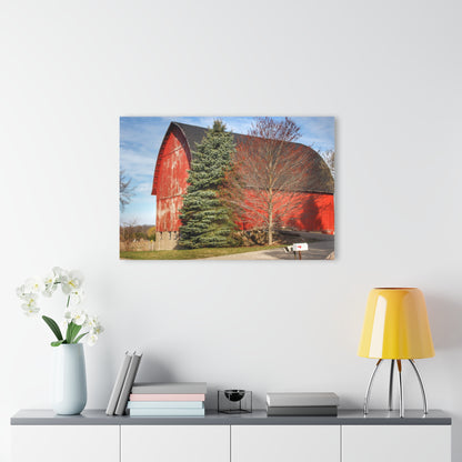 U R There Photography West Sutton Road Red Rustic Farmhouse Acrylic Wall Print