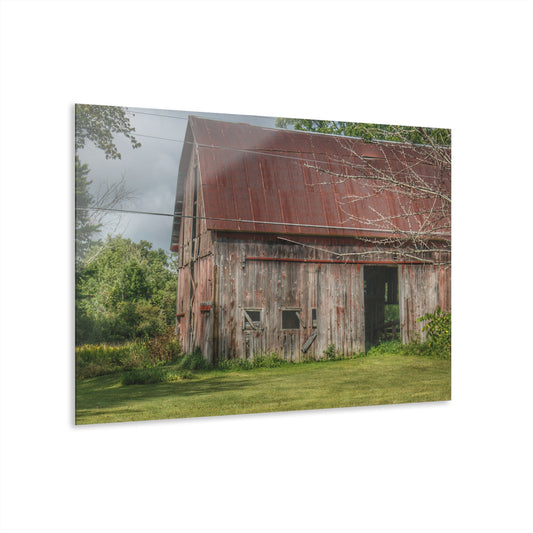 U R There Photography Columbiaville Roadside Grey and Rusted Rustic Farmhouse Acrylic Wall Print