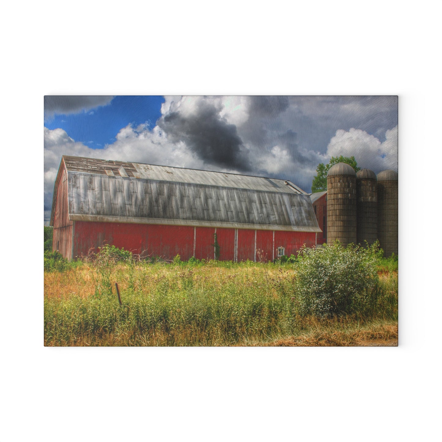 U R There Photography Shelby Red I Rustic Farmhouse Tempered-Glass Cutting Board