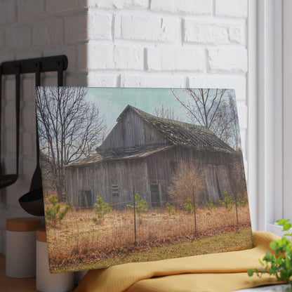 U R There Photography Leix Road Forgotten Grey I Rustic Farmhouse Tempered-Glass Cutting Board