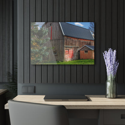 U R There Photography East Leonard Road Red Rustic Farmhouse Acrylic Wall Print