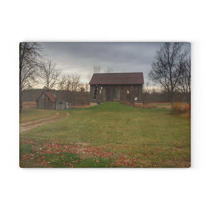 U R There Photography Roadside Greys of Carsonville Rustic Farmhouse Tempered-Glass Cutting Board