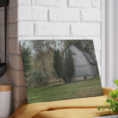 U R There Photography Milliman Road Grey Rustic Farmhouse Tempered-Glass Cutting Board