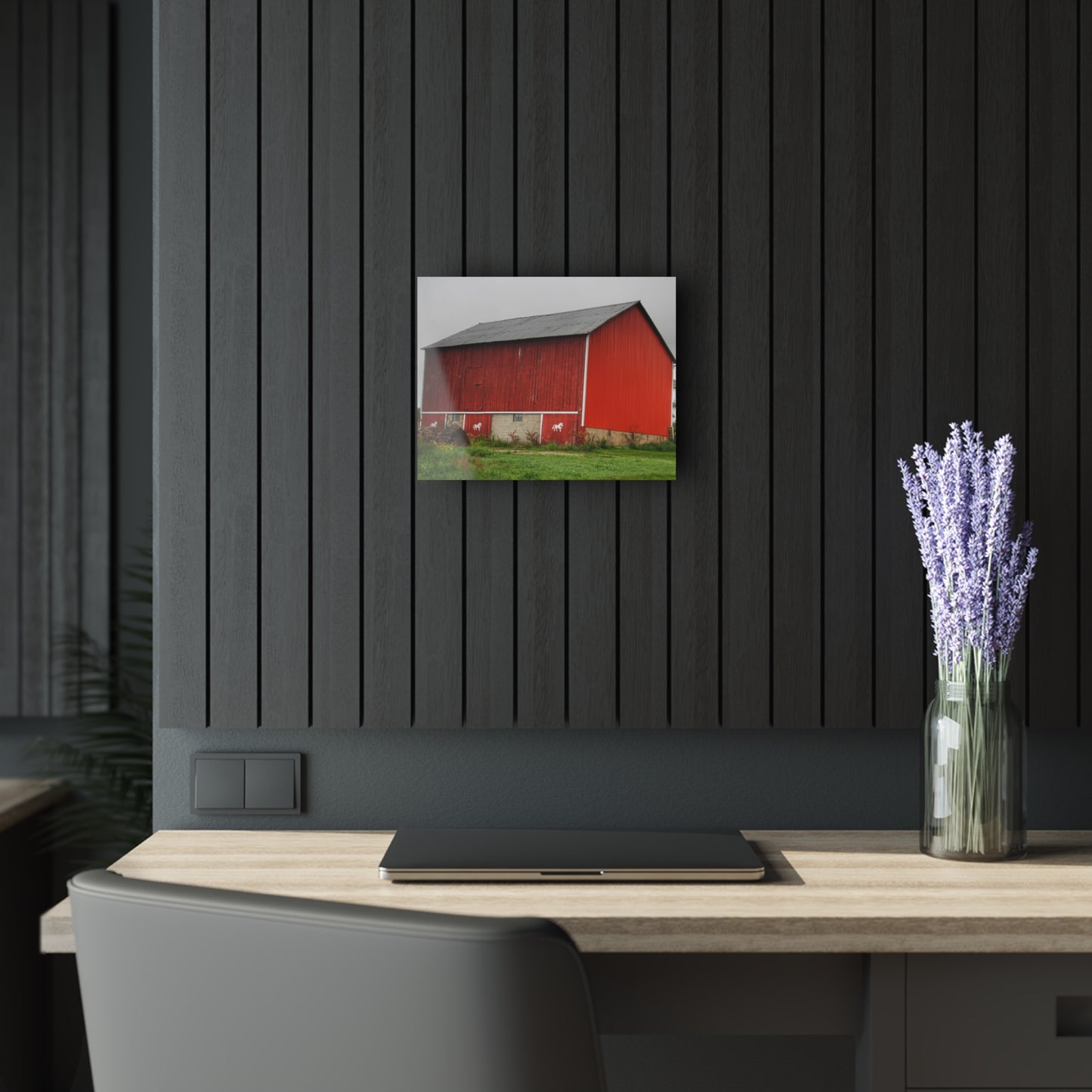 U R There Photography Brown Road Horse Barn II Rustic Farmhouse Acrylic Wall Print