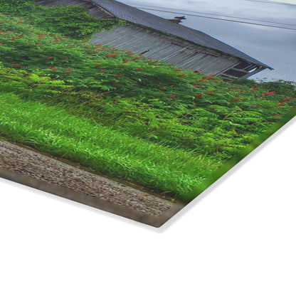 U R There Photography Metamora M-24 Grey IV Rustic Farmhouse Tempered-Glass Cutting Board