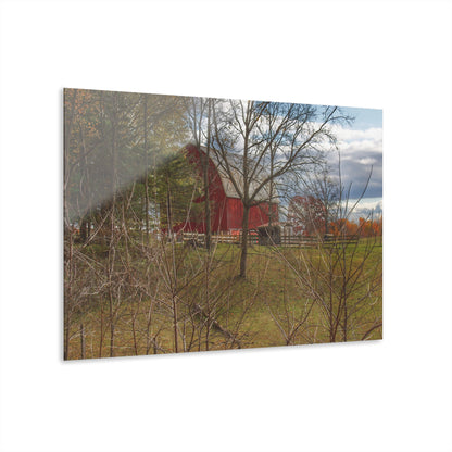 U R There Photography Laur Road Hidden Red Rustic Farmhouse Acrylic Wall Print