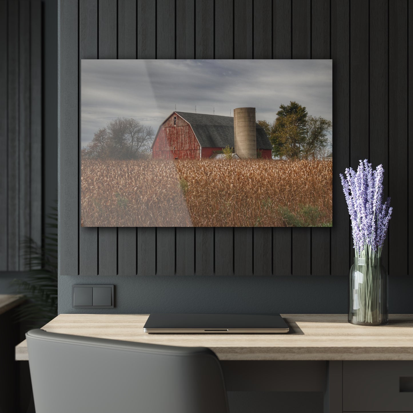 U R There Photography Shepard Road Red Rustic Farmhouse Acrylic Wall Print