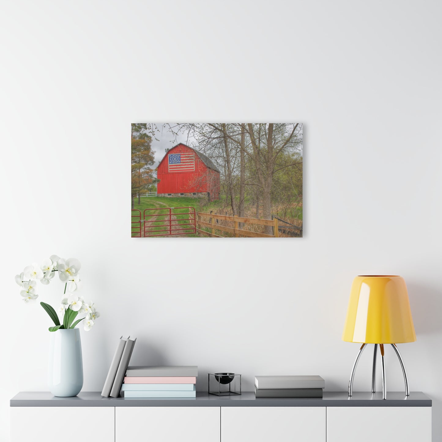 U R There Photography Patriot Red Rustic Farmhouse Acrylic Wall Print