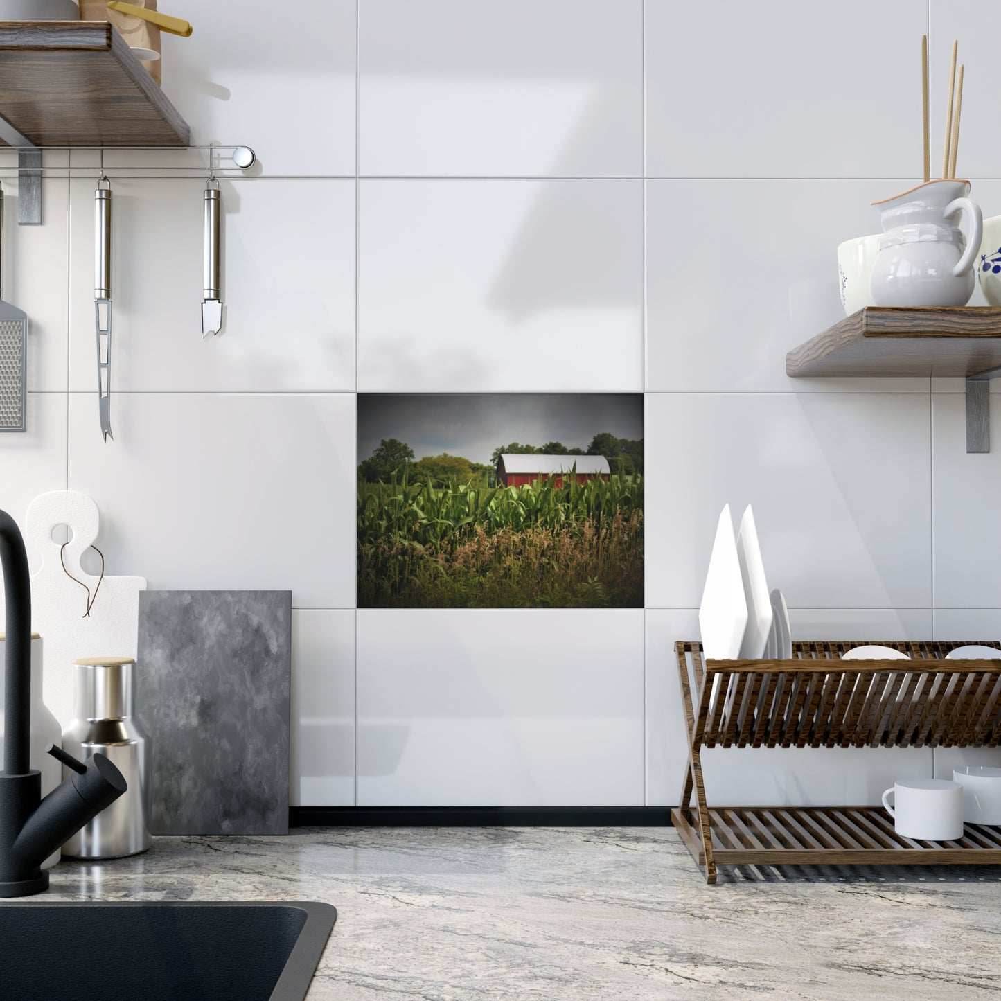 U R There Photography July Corn Rustic Farmhouse Decorative Ceramic Tile