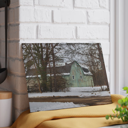 U R There Photography Hunters Creek Meadow Green Rustic Farmhouse Tempered-Glass Cutting Board