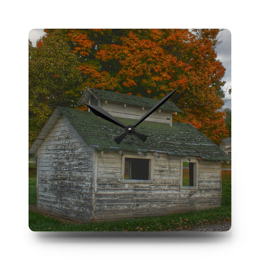 Rural Shack of Metamora Rustic Farmhouse Acrylic Analog Wall Clock 10.75'' × 10.75'' (Square)