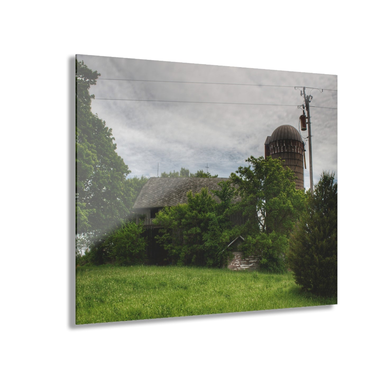 U R There Photography Higgins Road Greys Beyond the Greens Rustic Farmhouse Acrylic Wall Print